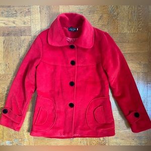 Red Suede Coat Jacket
